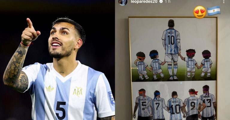 La foto que compartió Paredes sobre la evolución de la Selección Argentina de la mano de Messi