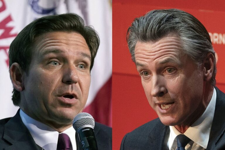 Feroz cruce entre Ron DeSantis y Gavin Newsom por la nueva ley contra el ICE