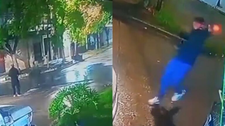 Cámara de seguridad muestra a un adolescente disparando contra el frente de una casa en Lanús