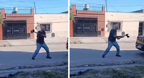 Policía en la puerta de la Comisaría 4ta de San Cayetano, Tucumán