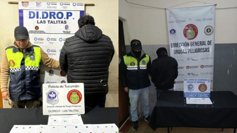 Efectivos policiales durante un operativo antidrogas en Tucumán